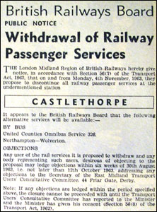 Withdrawal of Railway Passenger Services