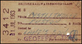 Castlethorpe Railway Ticket 1963 Click to see season tickets