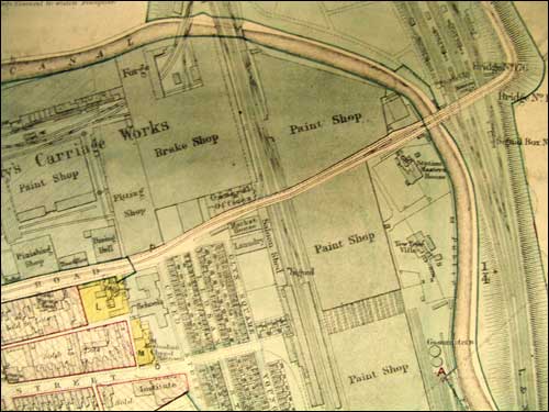 A plan of part of Wolverton Works in the late 1800s