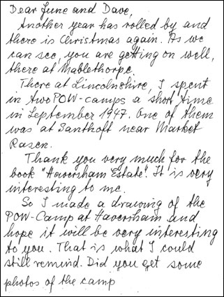 Letter from Heinz Bartschies