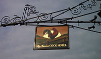 Cock Hotel sign