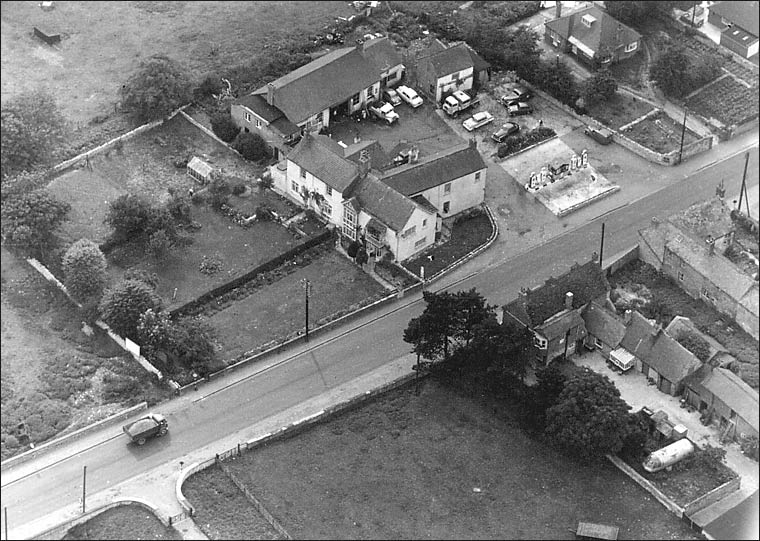 1960's Aerial photo of the south end of Old Stratford near the Watling Street bridge
