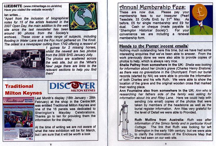 Newsletter 68 - March 2010 - Pages 8 and 9