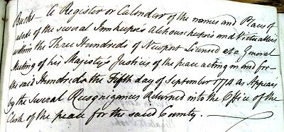 1774 Newport Hundreds Title