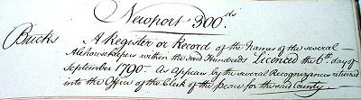 1790 Newport Hundreds Title