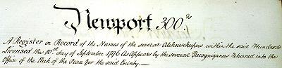 1796 Newport Hundreds Title