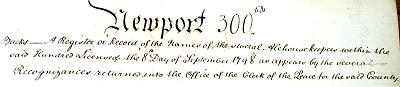 1798 Newport Hundreds Title