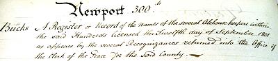 1801 Newport Hundreds Title