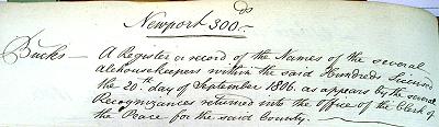 1806 Newport Hundreds Title