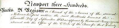 1813 Newport Hundreds Title