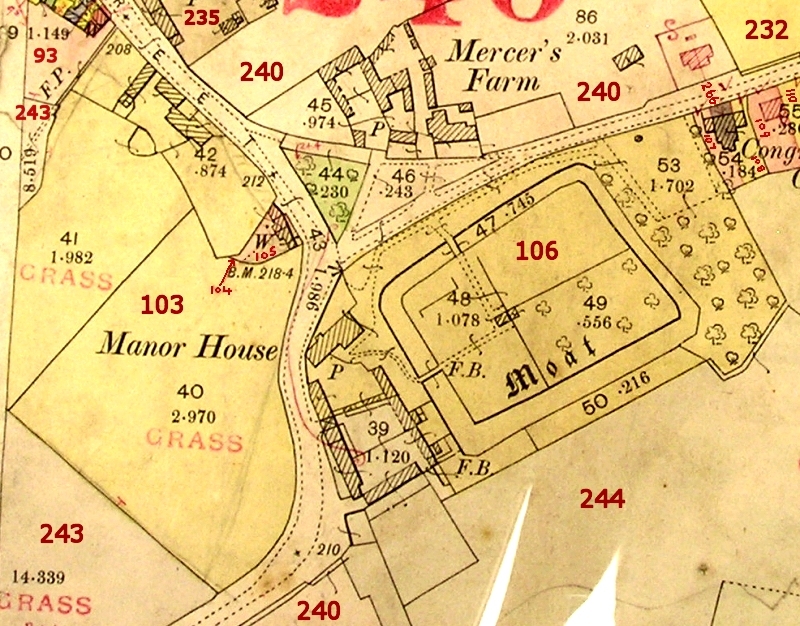 1910 Land Valuation Survey - Manor House/Mercers Farm