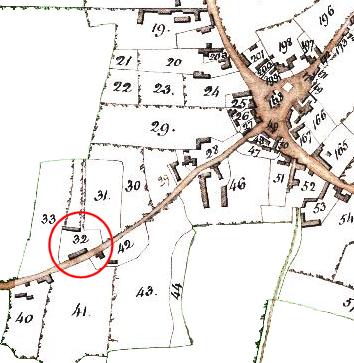 The 1796 Enclosure Map shows the Quakers Society Meeting House and Garden - plot No. 32