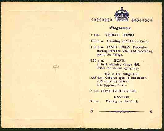 1953 Coronation Celebrations Programme Page 2