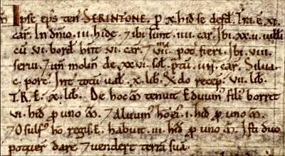 Sherington (Serintone) is recorded in the Domesday Book 1086