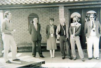 Opening of the Sports Pavilion - John Cook, Jack Cook, Pam Cook, Dennis Cheeseman, John Arnold,  (?)