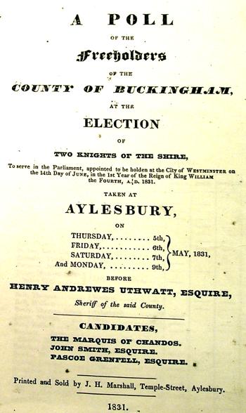 1831 Poll Book Cover