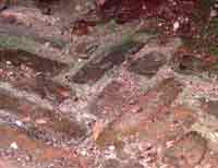 Roman flooring with herringbone pattern